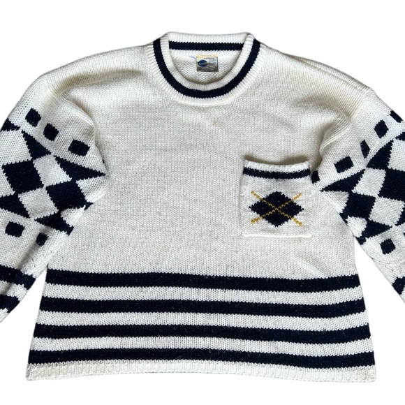 Vintage Patterned Pocketed Sweater - Picture 2 of 5